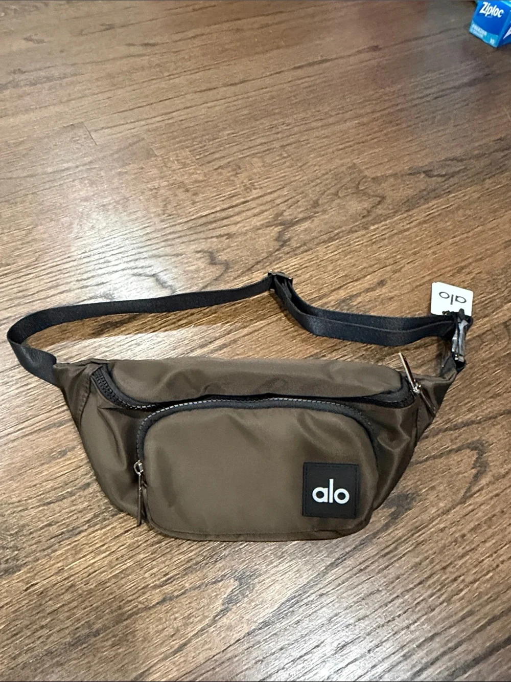 ALO Yoga Espresso Waist Belt Bag with Black Strap